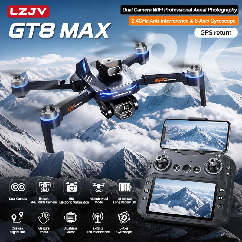 Drone Gps Module - Drone Pieghevole GT8 Max con Doppia